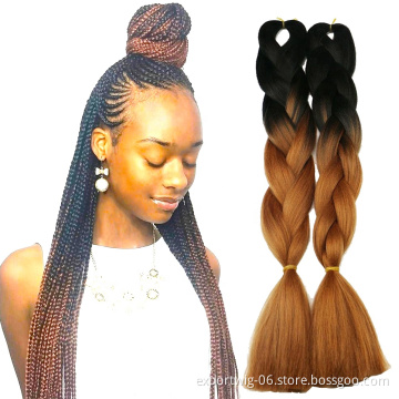 High Temperature Fiber Synthetic Pre Stretched Extension Wholesale 24inch 100g Jumbo Braiding Hair Bulk